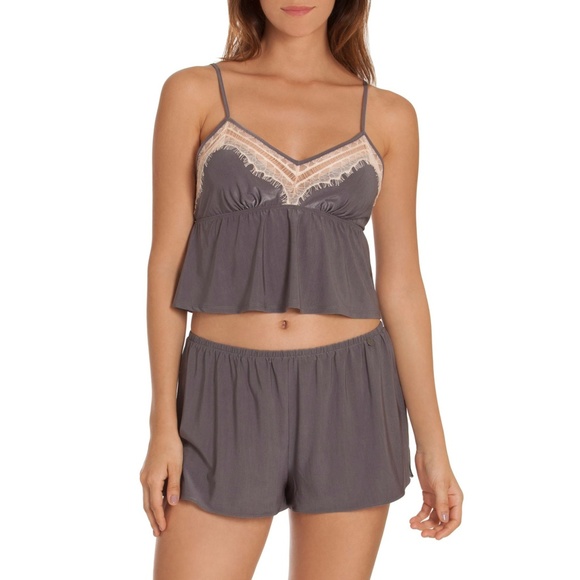 Nwt Nordstrom Lace Trim Cropped Camisole Tank Top
